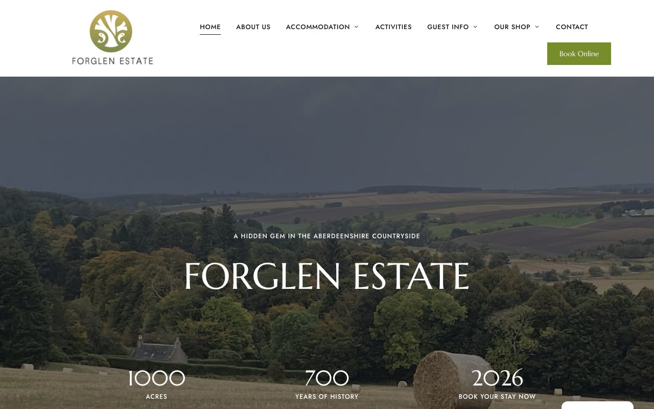 Forglen Estate website — accommodation in the Aberdeenshire countryside